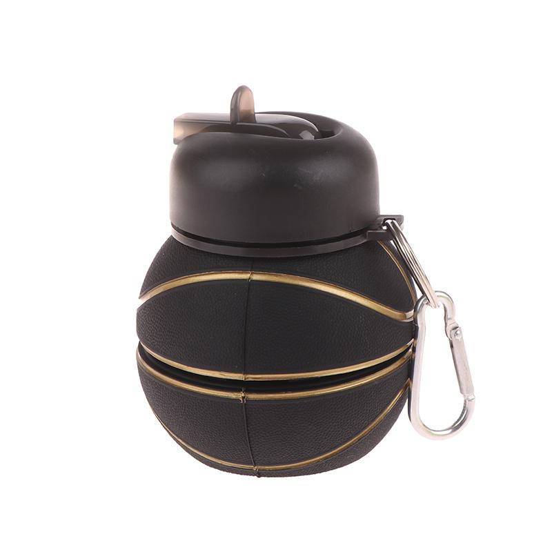 Fold Silicone Water Bottle Outdoor Basketball Football Tennis Golf Baseball Pickleball Leakproof Portable Kids Water Bottle
