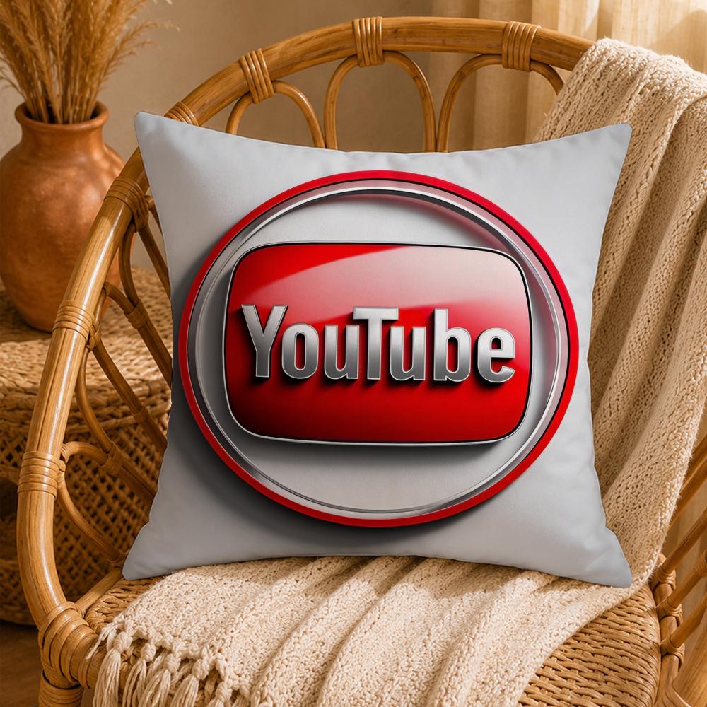 Streaming YYouTubeS Cushion Cover Ultra Soft Pillowcase CloudLike Comfort Fabric with Concealed Zipper