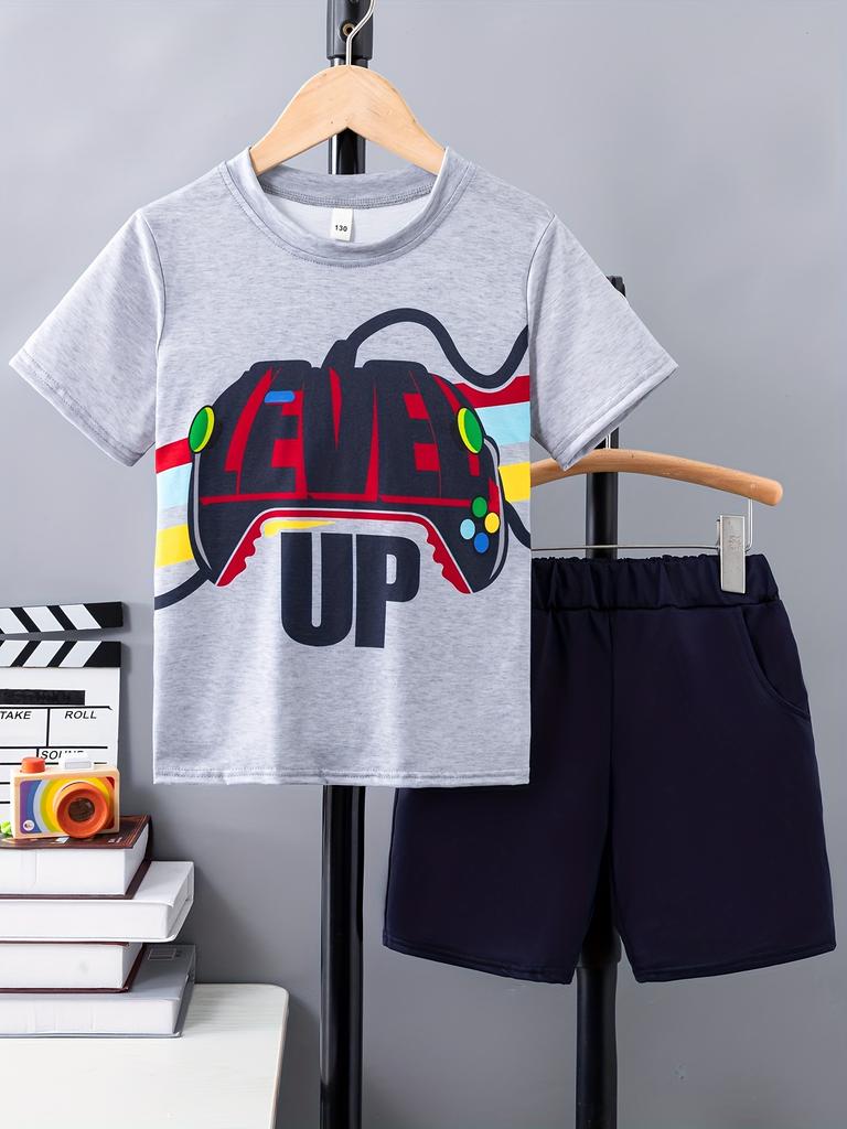 Детская одежда Костюм для мальчика с коротким рукавом Мальчик Детские шорты 3D Game Handle Модная детская летняя одежда Детские комплекты