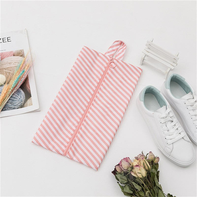 Portable Travel Foldable Shoe Bag Polyester Storage Case Convenient Pouch Organizer Shoes Sorting Zipper Tote