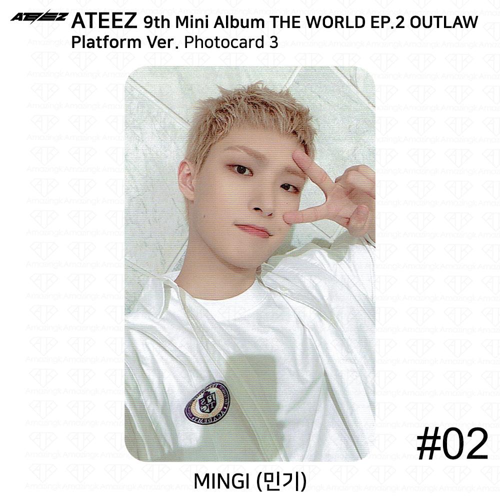 ATEEZ Девятый мини-альбом THE WORLD EP.2 OUTLAW Platform Ver Официальная фотокарточка 1 2 3