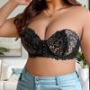 Европейский и американский пуш-ап и боковая поддержка, предотвращающий провисание, большой размер, без бретелей, кружевной сексуальный бюстгальтер на передней застежке