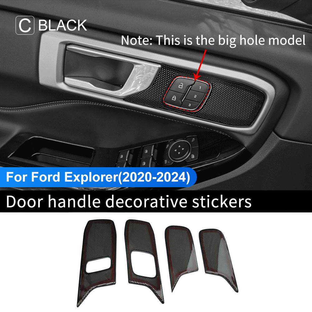 Stainless Steel Door Handle Horn Trim Sticker Cover for Ford Explorer Auto Accessories