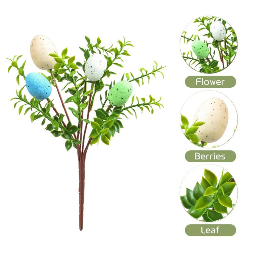 Искусственный пасхальный цветок пена пасхальное яйцо кролик цветочный декор весенние цветочные стебли крапчатое пасхальное растение веточки для Пасхи
