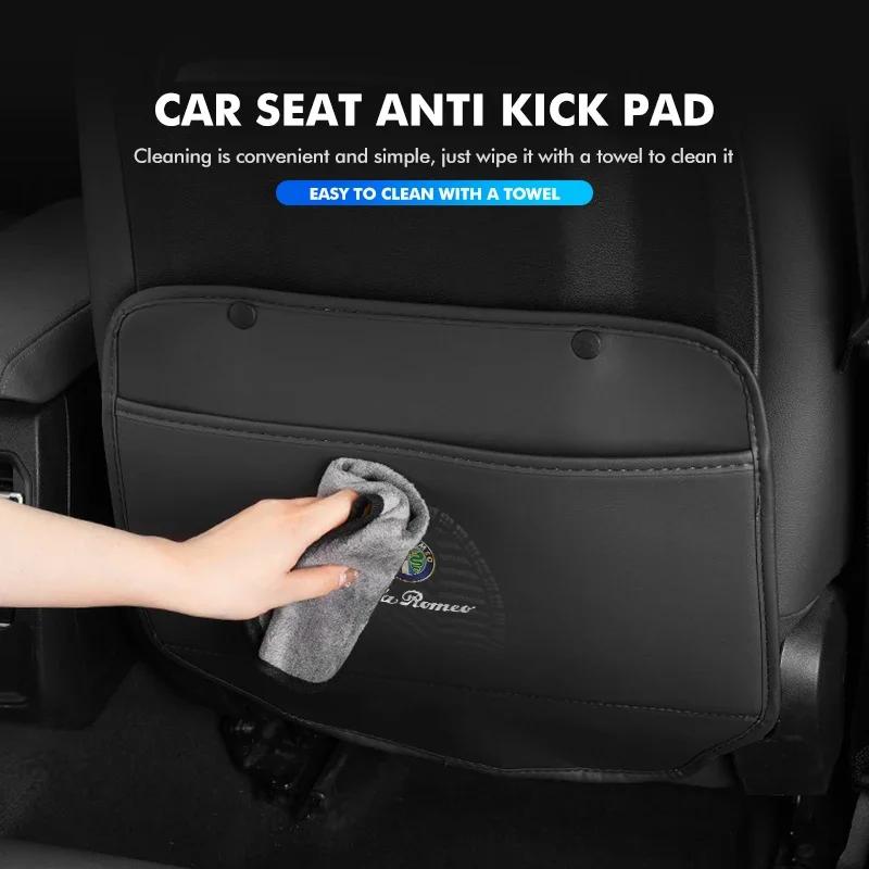 Car Seat Anti Kick Protector Pad Anti Scratch And Dirt Resistant For Alfa Romeo GT Stelvio F1 Brera Volante Tonale Gloria Disco