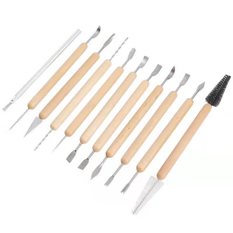 11-Piece Ceramic Clay Sculpting and Carving Tool Set for Pottery and Polymer Clay