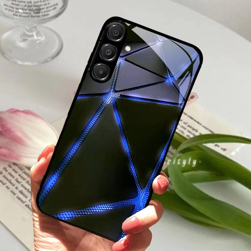 Чехол для Samsung A26 5G Жесткий ПК Закаленное Стекло Чехол для Телефона Для Samsung Galaxy A36 A56 5G Модный Животный Стеклянный Защитный Чехол