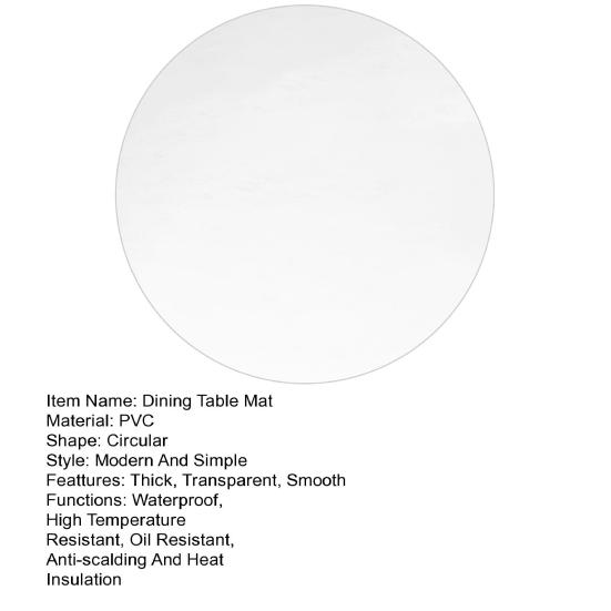 Прозрачный обеденный коврик утолщенный видимый круглый защитный коврик для стола маслостойкий нескользящий тепло