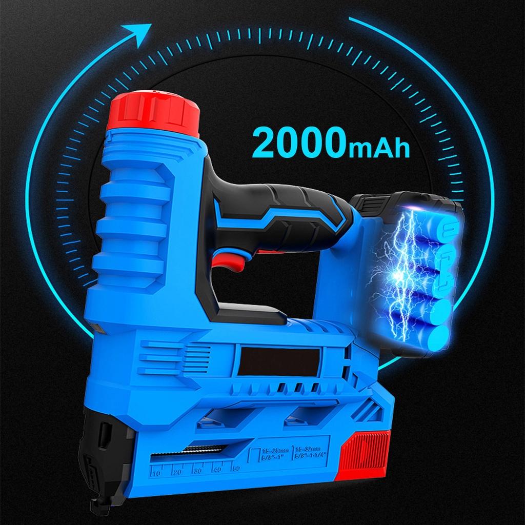 Electric Cordless Nail Gun 15mm-32mm Straight Nail 15mm-25mm U-Shape Nail Woodworking Tool Rechargeable