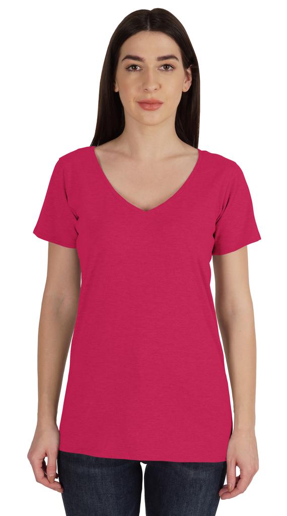 Inkmeso V Neck Basic Tee Classic Fit Short Sleeves Tshirt For Women Summer Cotton Tops