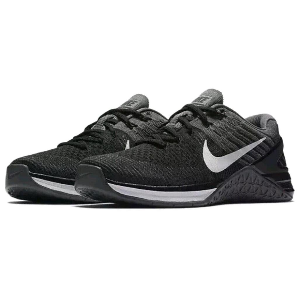 Nike Metcon DSX Flyknit Black Grey Женские кроссовки Темно-серо-белые 849809-005