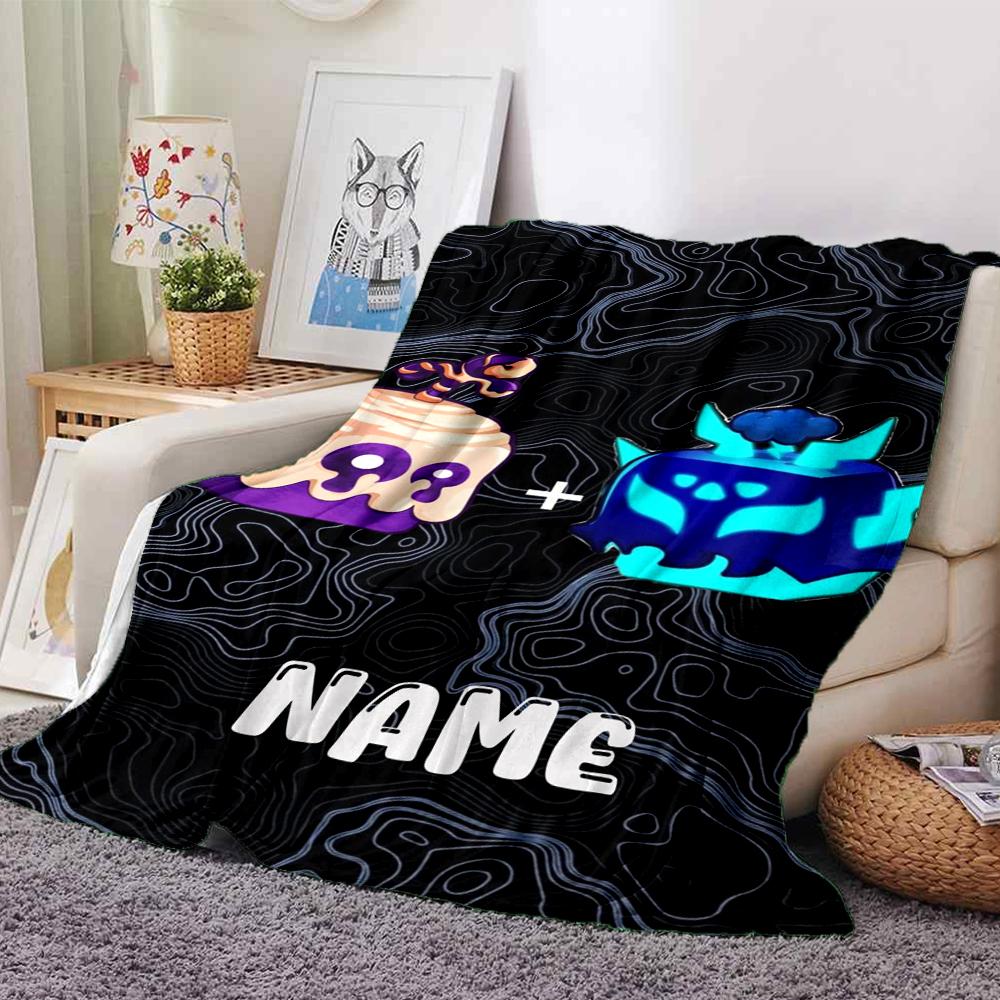 Custom Name Monster Cube Collection Party Blanket For Couch Bed Plush Cozy Fuzzy Blanket Super Soft Warm Blankets For Fall And Winter 091612