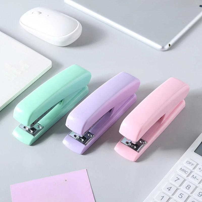 Detachable Macaron Color Stapler Small Fresh and Labor-saving Stapler Student Office Multifunctional Binding Machine Stationery