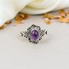 Аметист Драгоценный Камень Серебро 925 Пробы Овальной Формы Ювелирные Изделия Ручной Работы Бохо Кольцо Для Женщин