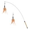 Pawaboo Cat Toy, Feather Wand with Bell, Cat Play Toy, Includes 1 Replacement, Helps Relieve Boredom, Engages Interaction, and Relieves Stress, Brown