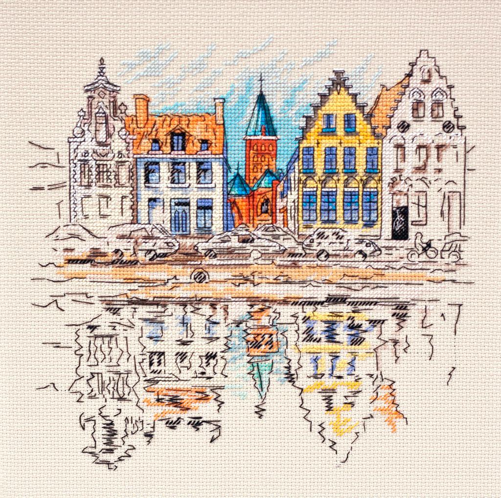 Cross Stitch Kit Abris Art Colored Town
