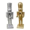 25СМ Рождественская Деревянная Фигурка Щелкунчика Золотой Серебряный Цвет Мультяшный Солдатик Фигурка Праздничная Вечеринка Украшение