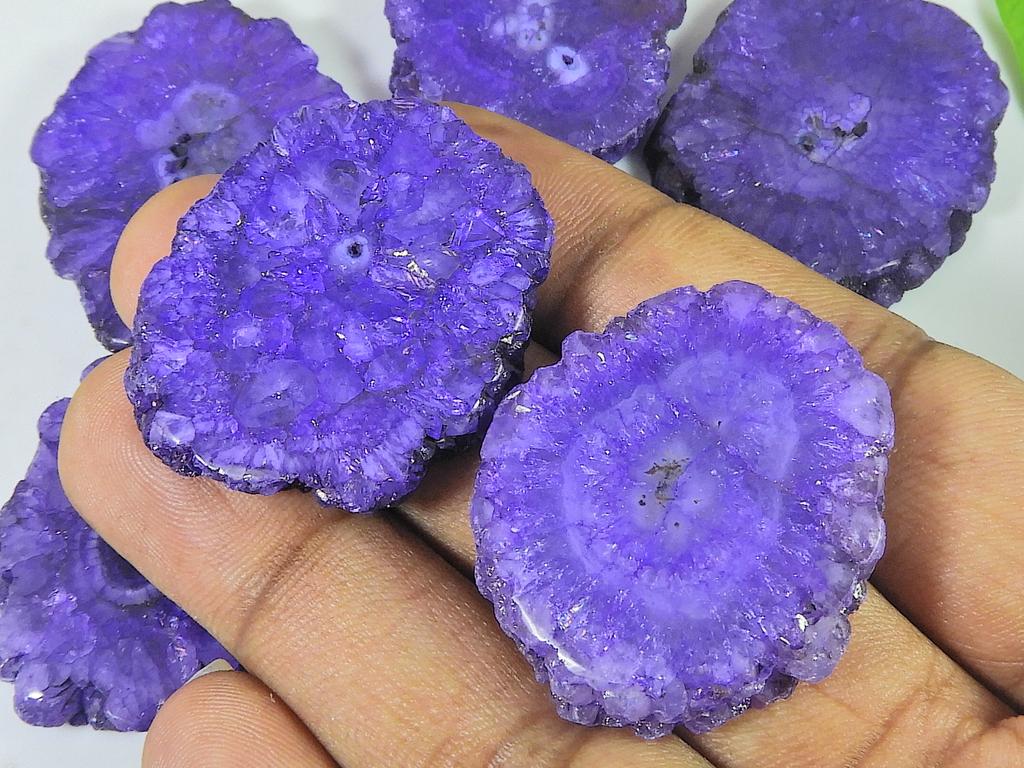 07 шт. Синий солнечный друзовый агат жеодовый кабошон россыпью драгоценных камней лот 454 карата RQ-2654