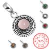 Серебряный кулон 925 пробы, женский драгоценный камень, ювелирное изделие ручной работы, подарок на помолвку, малахит, лунный камень, розовый кварц, красный камень, дымчатый топаз, тигровый глаз, бохо