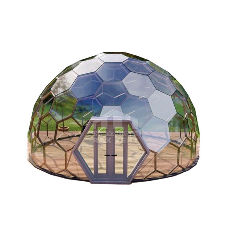 Transparent Hexagonal Honeycomb Tent for Outdoor Dining and Glamping