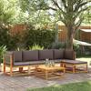 VidaXL 6-Piece Garden Sofa Set with Cushions In Acacia Wood and Rattan 3278896