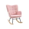 Кресло-качалка - MUVOE - Имитация овчины - Розовый - Грузоподъемность 120 кг - Элегантный