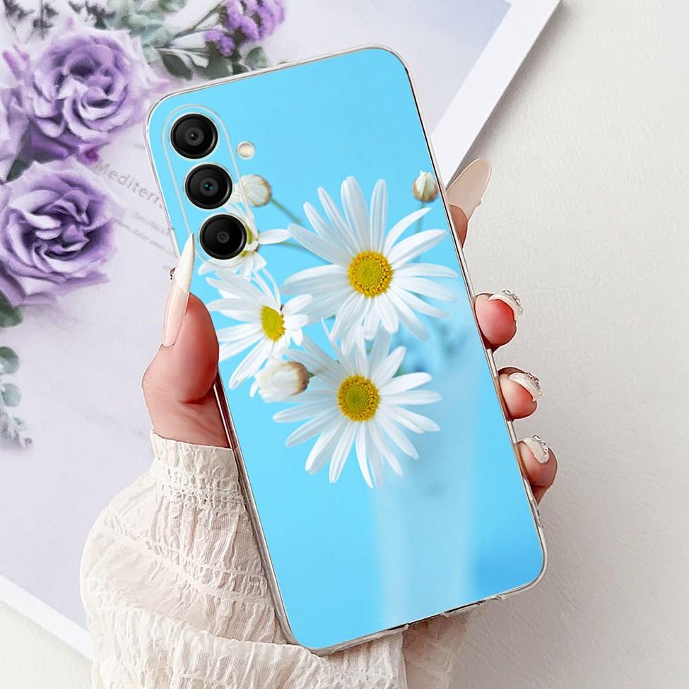 Для Samsung A15 Чехол SM-A155F Прозрачный Роскошный Милый Модный Цветы Забавный Расписной Задняя Крышка Для Samsung Galaxy A15 Чехол для Телефона Funda