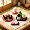 Japanese Matcha Dessert Resin Miniatures for Dollhouse DIY Decor Craft Scenes