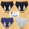 4Pieces/Lot Three-layer Leak-proof Comfortable Breathable Menstrual Period Panty Hip Lift Design Women's Panties Underwear Briefs