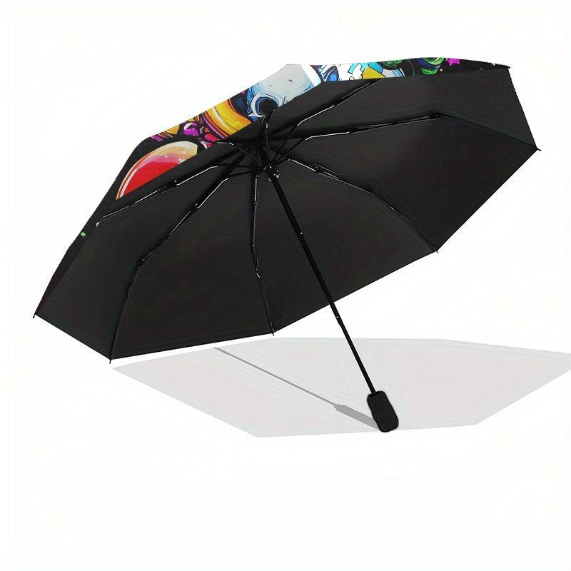 Gamer, Controller Automatic Folding Umbrella 8 Ribs, Durable Iron Frame, Bright Color Pattern Compact Travel Umbrella, Suitable for Outdoor