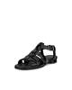 ECCO Sculpted Alba 25 Genuine Leather Women's Flat Strap Sandals, Black, Size 24.5 Cm, 3E (23382301001)