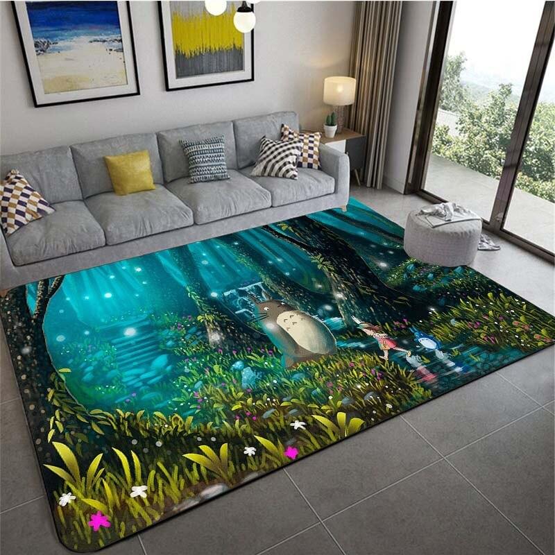 Японские коврики Amime My Neighbor Totoro с героями мультфильмов, мягкий ковер для спальни, гостиной, нескользящий коврик, домашний декор