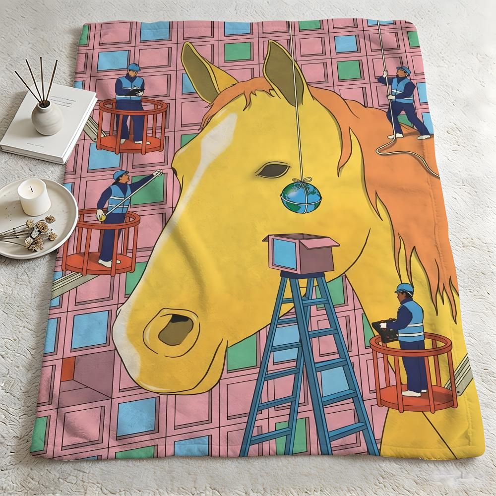 artist CChoi Haeryungg Throw Warm Soft Flannel Blanket Multiuse for Sofa Bed Camping Travel Nap