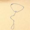 Fashion Metal Cross Finger Ring Bracelet for Women Exquisite Crystal Zircon Bead Link Chain Hand Bangles Wedding Jewelry Gift