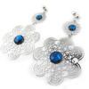 [N1044] - Серьги «Кармен» серебристо-синего цвета.