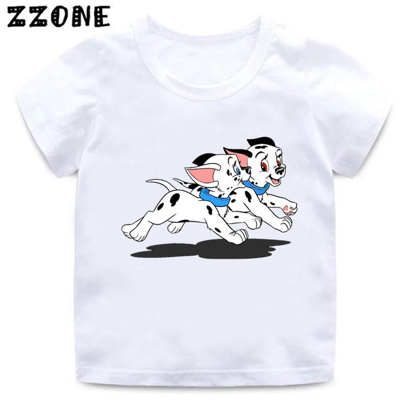 101 Dalmatians Little Spotted Dogs Funny Kids T-Shirts Cartoon Girls Clothes Baby Boys Short Sleeve T Shirt O-Neck Children Tops