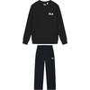 Original Loose Comfortable Knit Crew Neck Sweatshirt Simple Fashion Long Pants Casual Sports Suit F11M439211F-BK+F11M439606F-BK