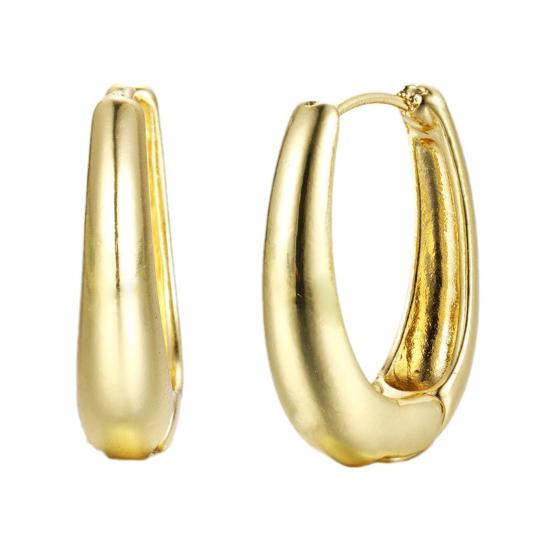 1 Pair Huggie Earrings Retro Geometric Solid Color Anti-allergy Electroplated Lightweight Stainless Ear Decoration Jewelry Commute Ear Hooks