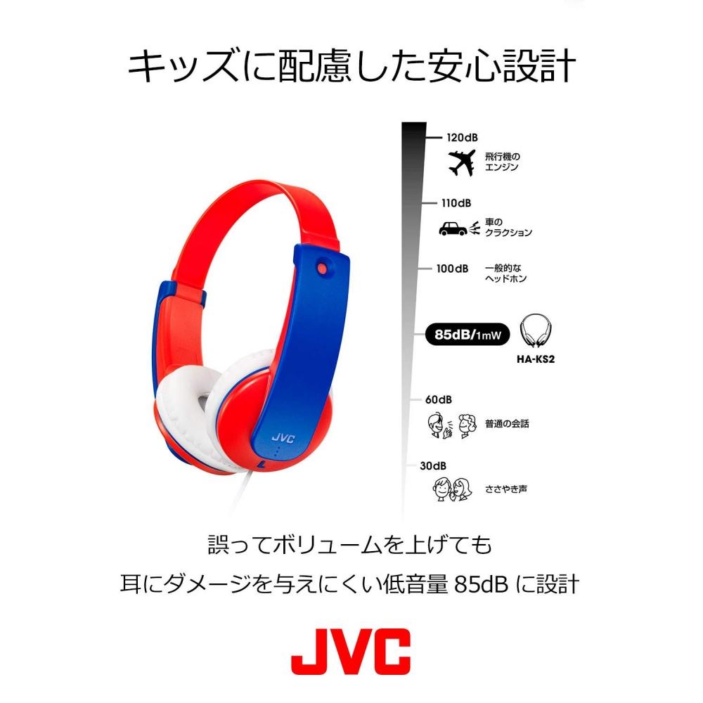 JVC Sealed Headphones for Kids Red HA-KS2-R