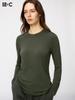 Uniqlo Футболка HeaTTech Cashmere Blend с круглым вырезом и длинным рукавом, очень теплая