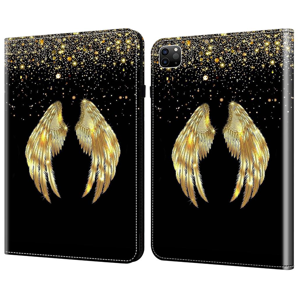 Для iPad Эйр 13 (2025)/(2024)/Про 12.9 (2020)/(2021)/(2022) Чехол-подставка из искусственной кожи с узором и отделениями для карт