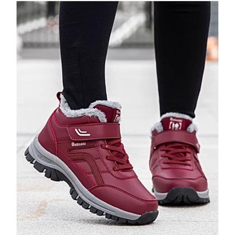 Мужские и женские повседневные зимние ботинки, нескользящие и ветрозащитные высокие ботинки на шнуровке с меховой подкладкой для прогулок на свежем воздухе, бега, походов