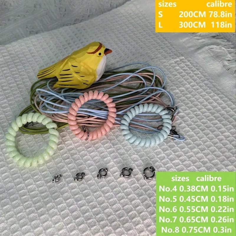 Fashionable Bird Release Rope for Daily Outdoor Activities with Foot Ring And Lobster Clasp Durable Bird Leash for Beloved Birds
