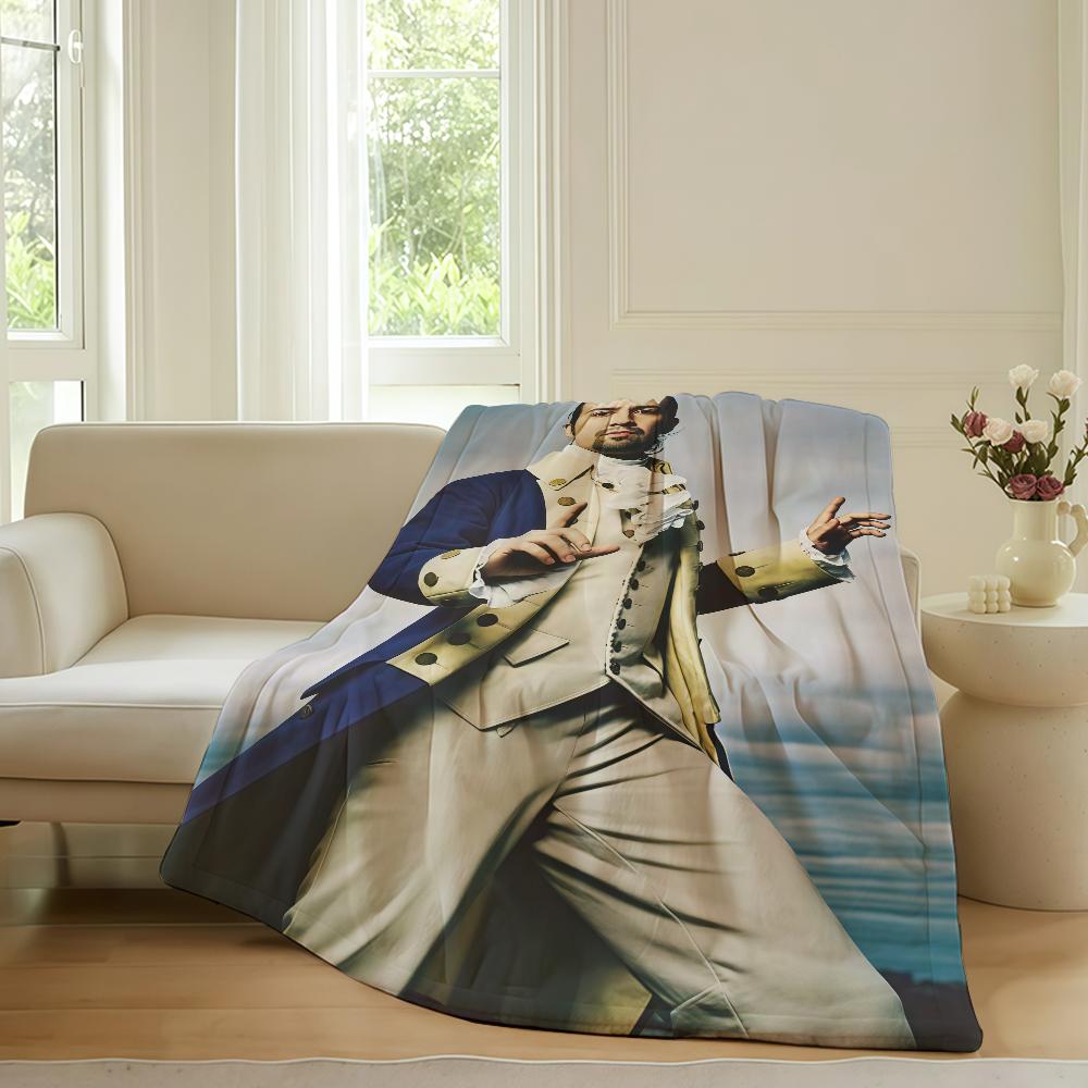 Fashion print L Lin Manuel Miranda Blanket For Sofa Office Bed Plane Travel Sleep Read Relax Camping Soft And Warm