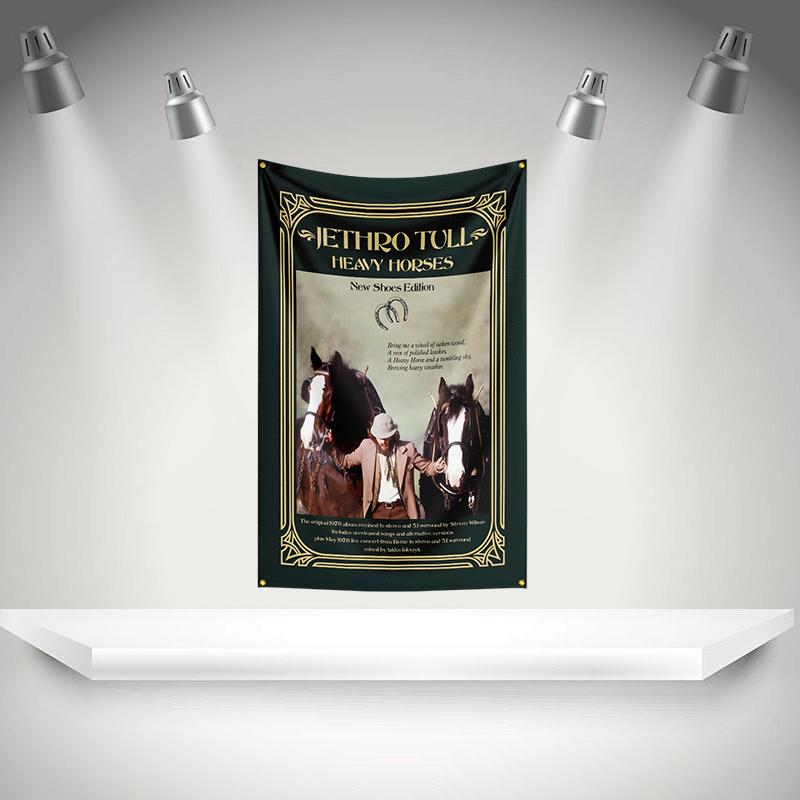 J-Jethros Tull Flag Music Band Banner HD Printing Tapestry Exhibition, Music Band Fans, Garage Decor