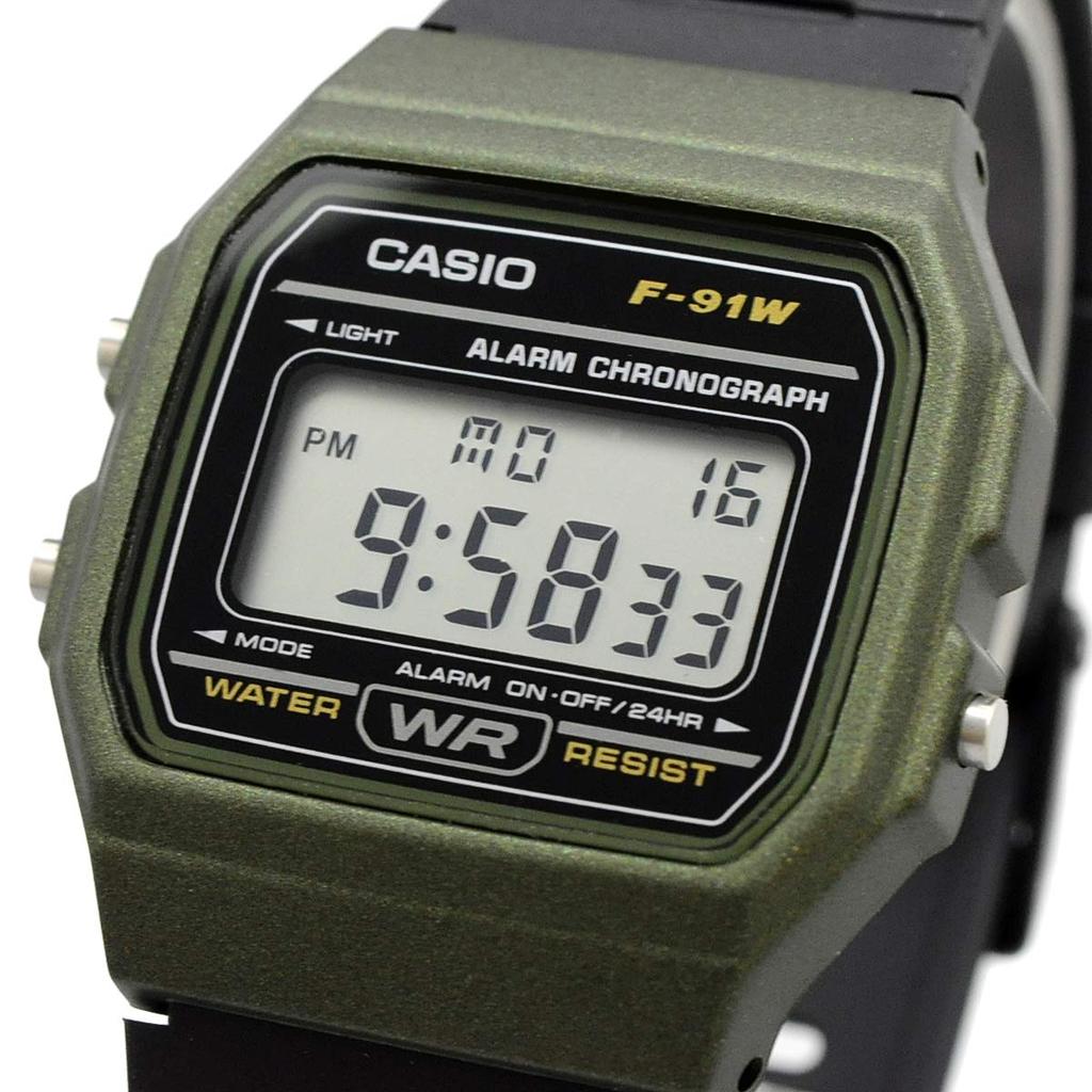 Casio Unisex Quartz Watch F-91WM-3A Cheap Casio Metallic Green [Import]