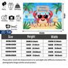 Crab Birthday Party Banner, Polyester Backdrop for Home Room Wall Decor and Photo Props