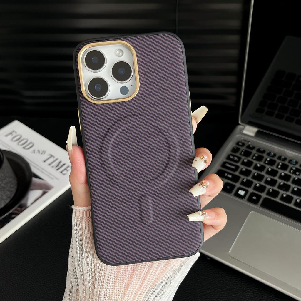 Беспроводная зарядка Чехол для телефона Бизнес-типа для iPhone 13 14 15 16 Pro Max Узор из углеродного волокна Магнитная Тонкая Крышка Чехлы для мобильных телефонов