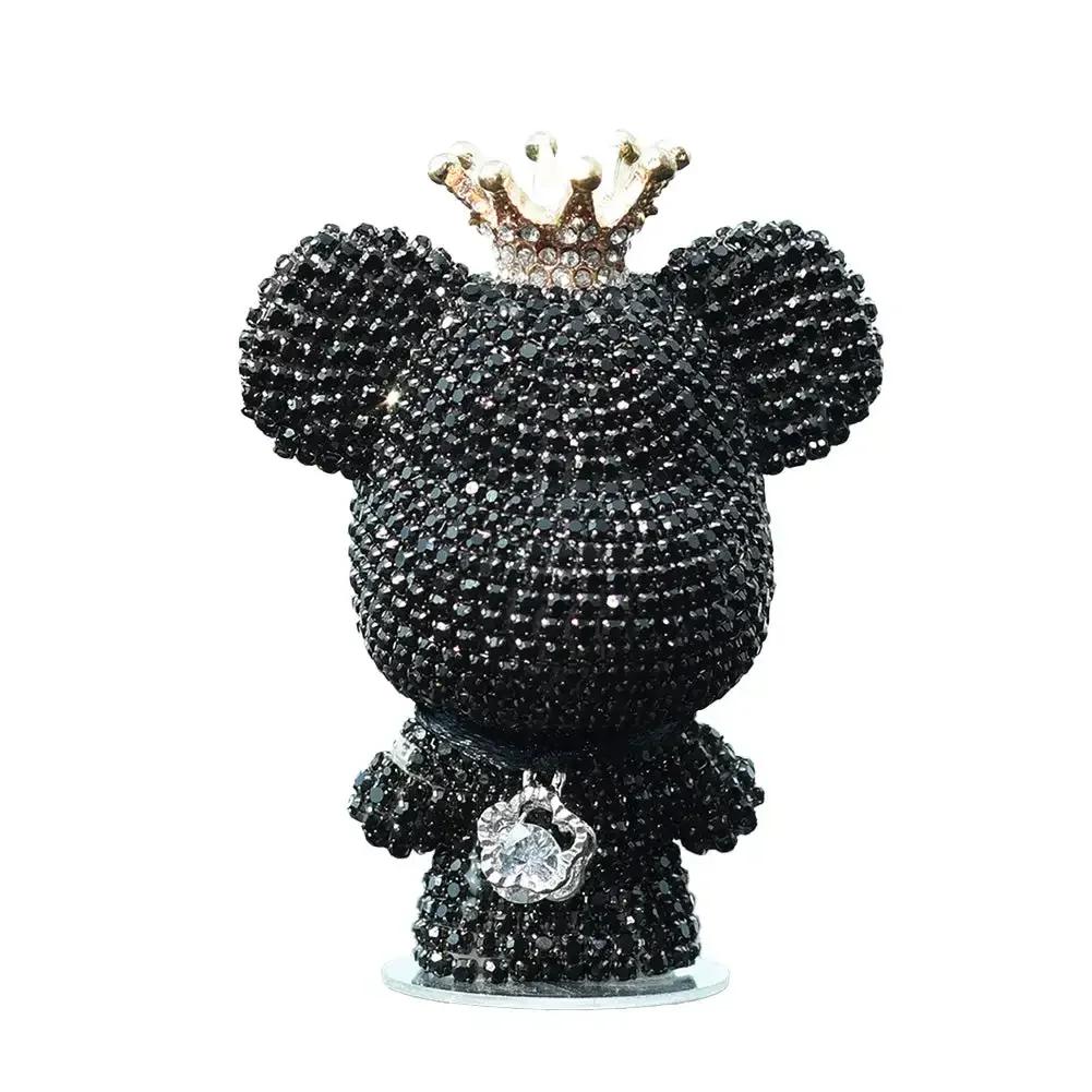 Автомобильный воздухозаборник в виде милого медведя из кристалла и бриллианта, ароматерапия, стойкий легкий аромат, блестящие стразы, автомобильные принадлежности, аксессуары для интерьера