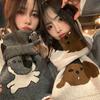 Cute puppy wool knitted scarf female winter Korean atmosphere student couple versatile warm scarf neck protection